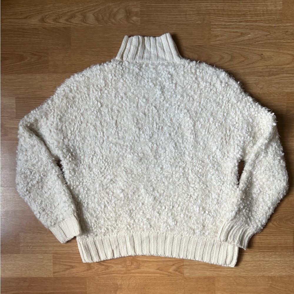 Express Ivory Fuzzy Turtleneck Sweater - Picture 3 of 3